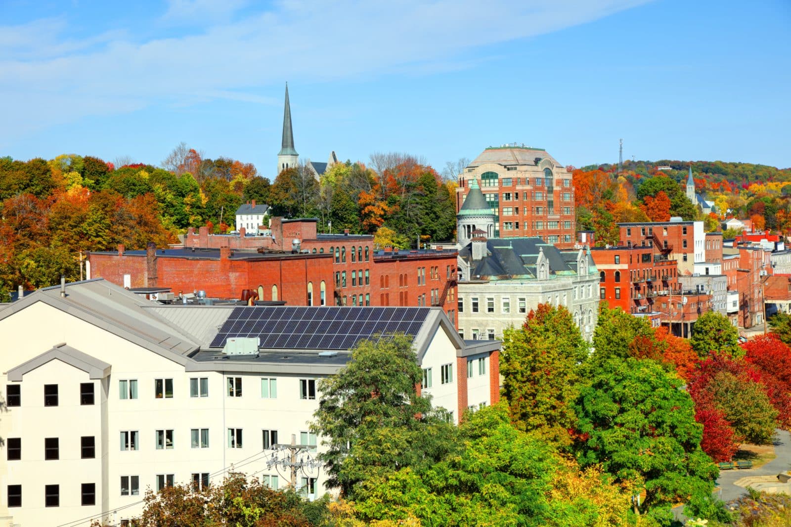 Autumn city in Augusta, Maine