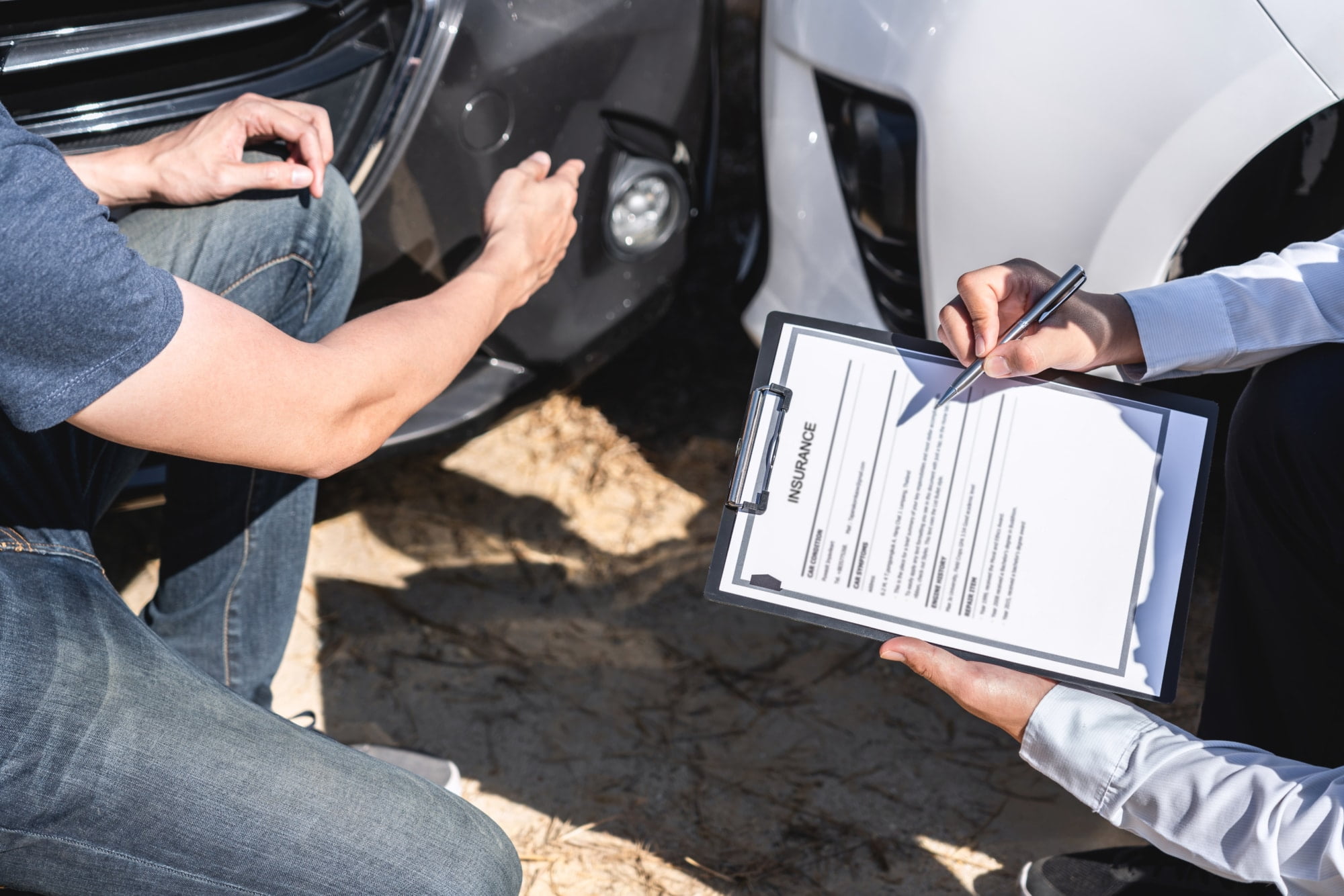 an insurance adjuster evaluating a claim after an accident in Bangor, ME