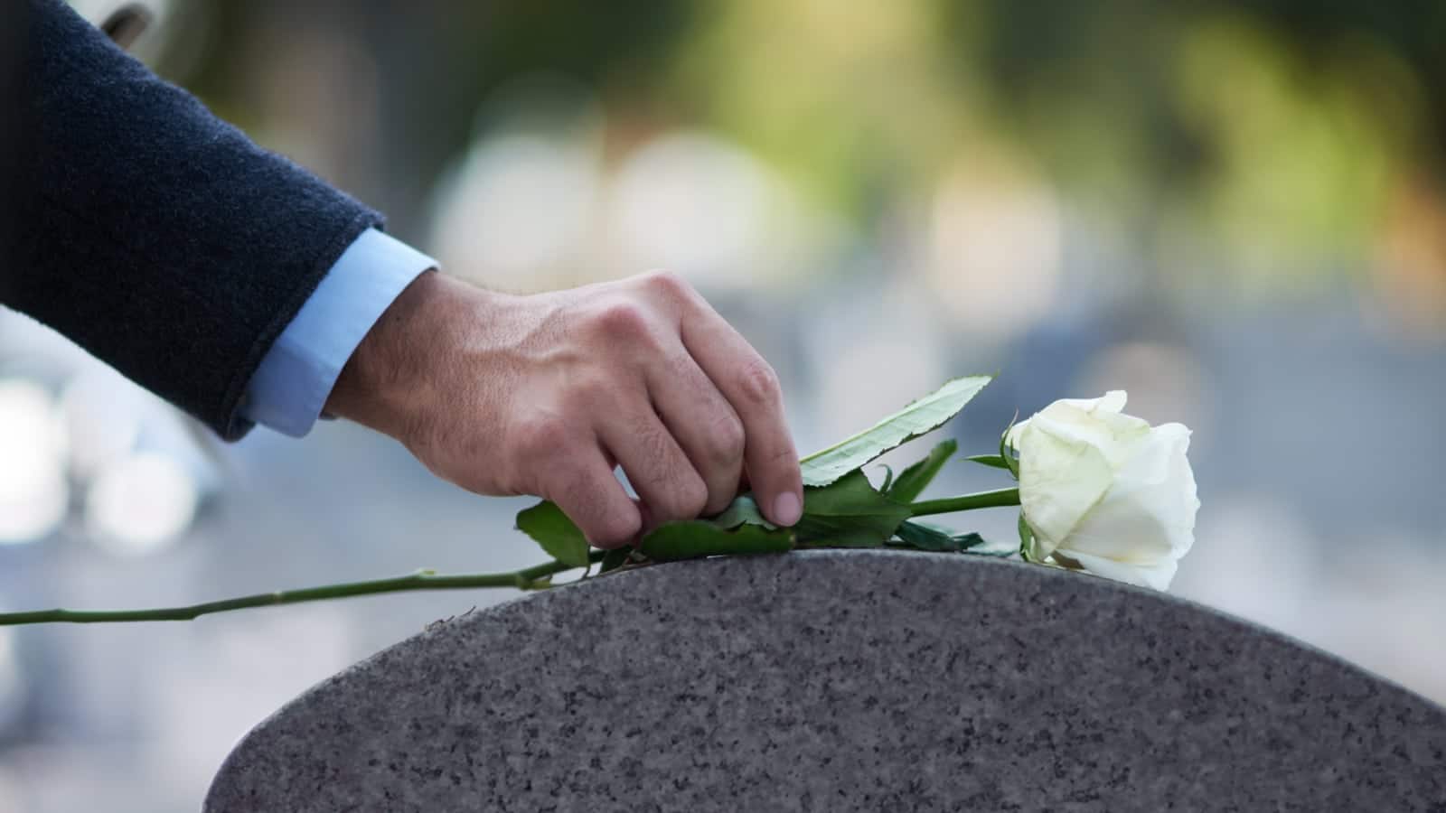 Gravestone Flower Stock Photo